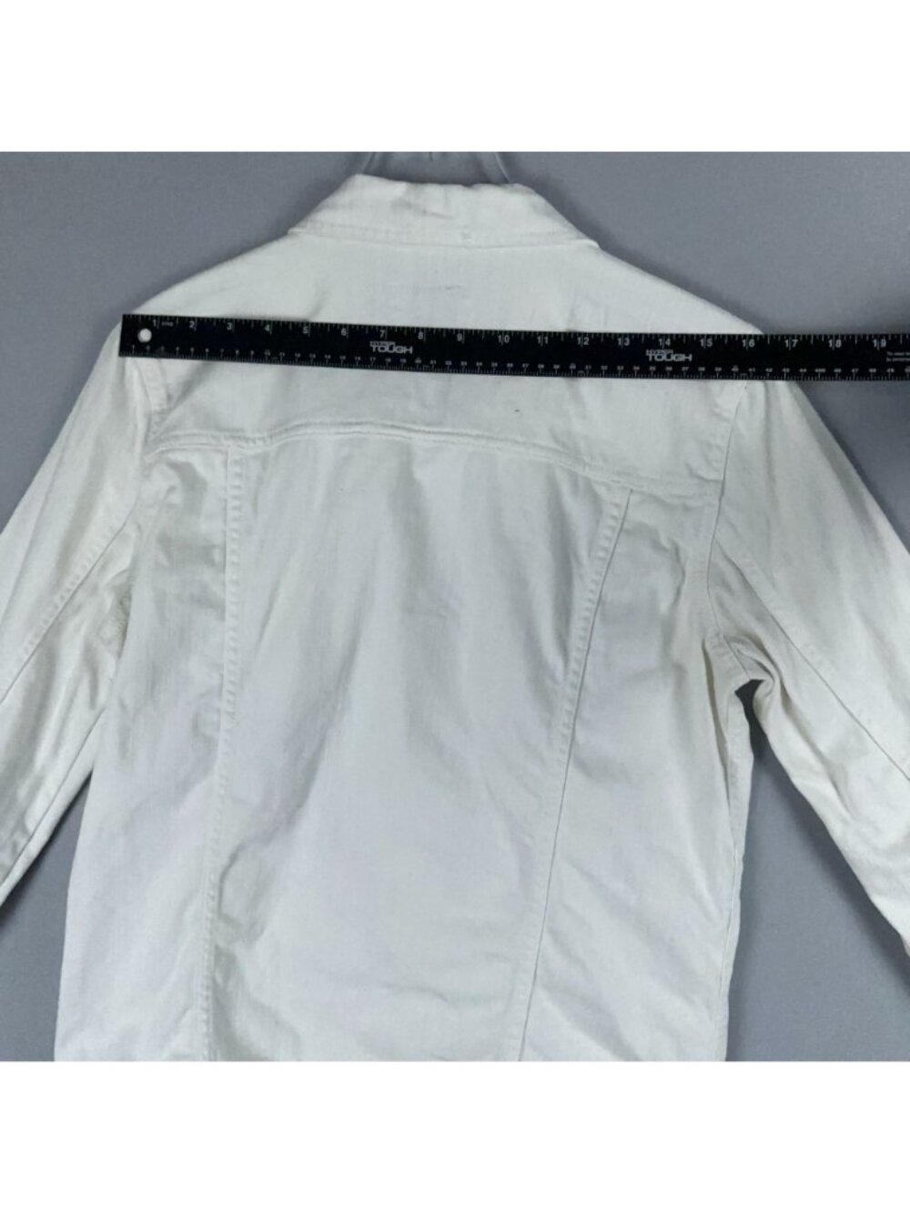 Old Navy Tucker Jacket Size Large Tall White 100% Cotton Button-Front - Picture 11 of 14